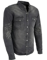 Stretch denim black riding shirt